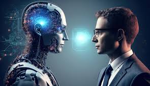 Mensch und Roboter im Gespräch